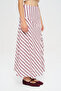 Women's Striped High Waist Asymmetrical Striped Maxi Skirt - 2