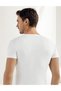 Men's White Short Sleeve Crew Neck Ribbed Undershirt Me025 - 2