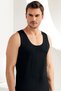 Wide Strap Combed Cotton Undershirt Black Me005