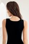 100% Cotton Women's Black Wide Strap Lace Ribbed Undershirt Mb610-sh - 2