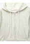 Silvery Long Sleeve Hooded Crop Sweatshirt with Back Print - 3