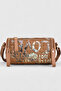 Zely Women's Printed Parachute Fabric Cylinder Model Shoulder Bag Brown