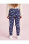 Girls Navy Bow All Over Print Leggings - 4