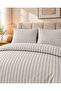 Nevora Double Satin Duvet Cover Set 80% Cotton 20% Polyester 4 Pieces Striped - 4