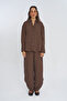 Women's Buttoned Authentic Striped Brown Shirt