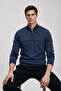 Men's Striped Regular Marine Half-Zip Sweatshirt - 4