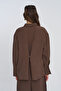 Women's Buttoned Authentic Striped Brown Shirt - 6