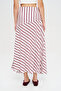 Women's Striped High Waist Asymmetrical Striped Maxi Skirt - 4