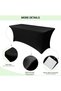 6ft Stretch Spandex Table Cover for Standard Folding Tables - Universal Rectangular Fitted Ta - 3