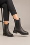 Women's Black Genuine Leather Elastic Chelsea Boots - 2