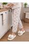 Bow Detailed Plush House Slippers Soft Insole Winter House Slippers Dowry Slippers Gift - 3