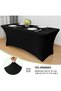 6ft Stretch Spandex Table Cover for Standard Folding Tables - Universal Rectangular Fitted Ta - 2