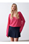 V-Neck Draped Mercerized Sweater - 2