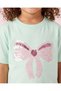 Girls Mint Butterfly Sequin T Shirt - 3