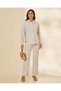 Women Grey Textured Button Front Tweed Shirt - 5