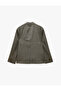 Long Sleeve Viscose Blend Pocketed Buttoned Mono Collar Blazer Jacket - 2