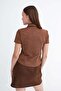 Short Sleeve Button down Suede Shirt G17636 - 6