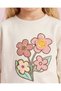 Girls Ivory Flower Applique Jogging Set - 3