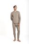 Unisex Sand Double Layered Lightweight Flexible Breathable Knitted Fabric Thermal Underwear Set Bottom Top Set - 4