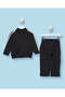 Infant Boys Black Front Zip Jogsuit - 6