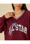 Women Burgundy Printed Sweatshirt - 4