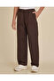 Senior Boys Brown Wide Leg Pull On Pants