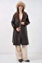 Bdart Shawl Collar Long Faux Leather Coat - 2