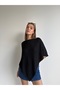 Stylishly Looked Patterned Knitwear Poncho - 3