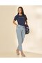 Women Navy Printed T-Shirt - 4