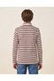 Senior Boys Brown And White Striped High-Neck T-Shirt - 4