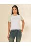 Women White And Mint Graphic Raglan T-Shirt
