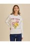 Senior Girls Ivory Floral Graphic Sweatshirt