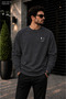 Men's Minimal Smiley / Winking Face Crew Neck Casual Regular Fit Sweatshirt
