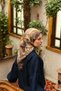 Allure Legendary Pattern Tencel Scarf - Navy Blue Camel - 2