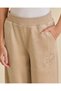 Senior Girls Beige Wide Leg Velour Pants - 4