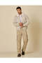 Men Beige Stretch Twill Utility Cargo Pants - 5