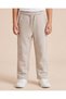 Boys Grey Plain Loose Fit Track Pants