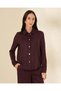 Women Burgundy Plain Suede Shirt
