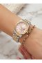 Women's Gold Wristwatch Bracelet Gift Stylish Steel Watch with Calendar Frn40