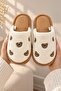Set of 4 Cherry - Strawberry - Heart - Teddy Bear Embroidered Plush Closed Toe 3 cm Sole Home Slippers Byndset02 - 8
