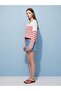 V-Neck Striped Flowy Mercerized Sweater