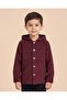 Boys Maroon Plain Hooded Sweatshirt