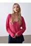 V-Neck Draped Mercerized Sweater