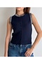Sequin Detailed Soft Textured Buttoned Front Knitwear Vest - 5