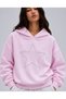 Pink Star Stone Detailed Oversized Hooded Sweatshirt Hoodie - 2