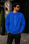Men's Vertical Los Angeles Typographic Lettering Crew Neck Casual Regular Fit Sweatshirt