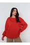 Red Oversize Hooded Sweatshirt - 4