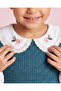 Girl Teal Embroidered Collar Twofer Top - 3