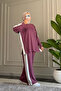 6010 - Stylish, Comfortable, Loose-Fitting Modal Striped Garnished Fabric Women's Set - 2