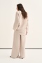 Women's Modal Loose-Fit Trouser Suit Striped Beige - 4